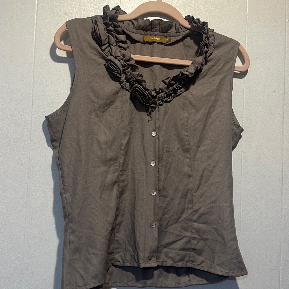Conbipel size 46 top ruffle‎ Y2K whimsy